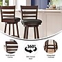Flash Furniture Zerrick Classic Leathersoft and Wood Ladder Back Barstool, Black/Espresso (ESUN329ESP)~#|#~sp223396359_sc7