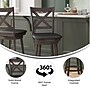 Flash Furniture Felicity Classic Leathersoft and Wood Cross Back Counter Height Barstool, Gray Wash Walnut (ESUN124GY)~#|#~sp223396374_sc7