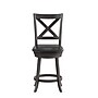 Flash Furniture Felicity Classic Leathersoft and Wood Cross Back Counter Height Barstool, Gray Wash Walnut (ESUN124GY)~#|#~sp223396379_sc7