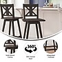 Flash Furniture Gwendolyn Rustic Solid Wood Designer Back Barstool, Gray Wash Walnut (ESG129GY)~#|#~sp223396400_sc7