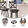 Flash Furniture Felicity Classic Leathersoft and Wood Cross Back Barstool, Gray Wash Walnut (ESUN129GY)~#|#~sp223396412_sc7