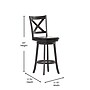 Flash Furniture Felicity Classic Leathersoft and Wood Cross Back Barstool, Gray Wash Walnut (ESUN129GY)~#|#~sp223396413_sc7