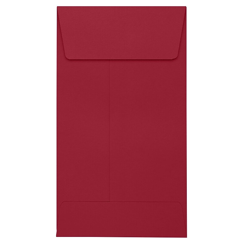 JAM Paper Self Seal #5 1/2 Coin Envelopes, 3 1/8" x 5 1/2", Red, 250/Pack (512CO-101-250) image 1