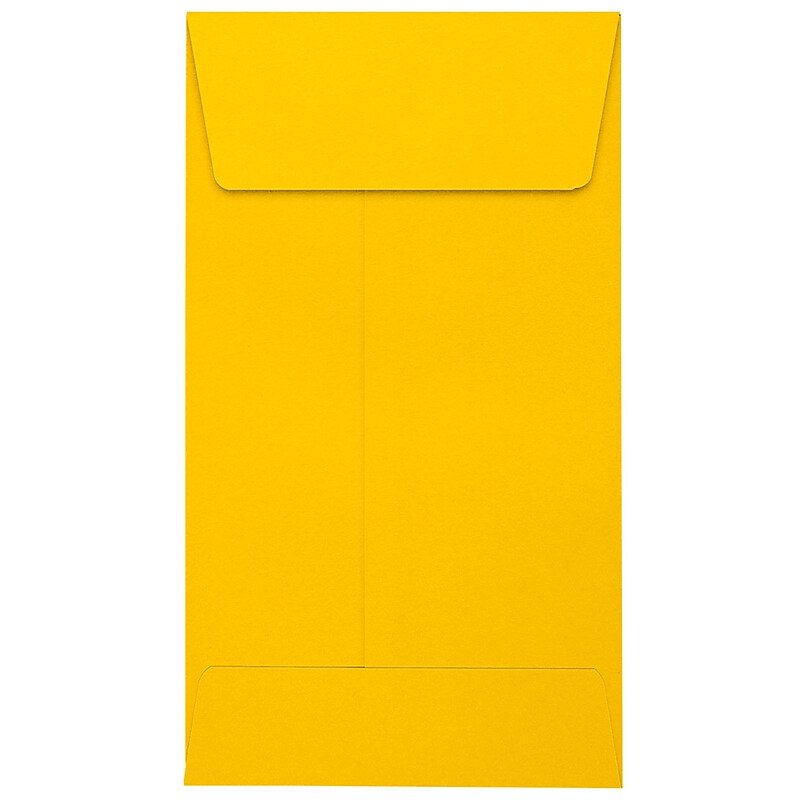JAM Paper Self Seal #5 1/2 Coin Envelopes, 3 1/8" x 5 1/2", Sunflower Yellow, 50/Pack (LUX-512CO-12-50) image 1