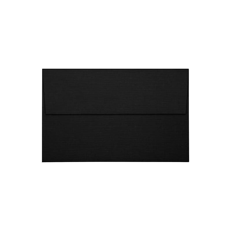 JAM Paper A10 Invitation Envelopes, Peel & Press, 6 x 9 1/2, Black Linen, 50 Pack (4590-BLI-50) image 1