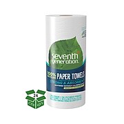 Seventh Generation 100% Recycled Paper Towel Roll, 2-Ply, White, 156 Sheets/Roll, 24 Rolls/Carton (13722)