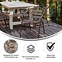 Flash Furniture Lila Glass Top Metal Table with 2 Stack Chairs, 23.75'' Round Bronze (TLH071RD017CBZ2)~#|#~sp223898955_sc7