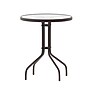 Flash Furniture Lila Glass Top Metal Table with 2 Stack Chairs, 23.75'' Round Bronze (TLH071RD017CBZ2)~#|#~sp223899060_sc7