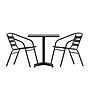 Flash Furniture Lila Indoor-Outdoor Table Set with 2 Slat Back Chairs, 27.5'' Square, Black (THAL28SQ017BK2)~#|#~sp223899075_sc7