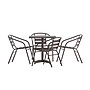 Flash Furniture Lila Indoor-Outdoor Table Set with 4 Slat Back Chairs, 27.5'' Square Bronze (THAL28SQ017BZ4)~#|#~sp223899088_sc7