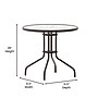 Flash Furniture Lila Glass Top Metal Table with 4 Stack Chairs, 31.5'' Round Bronze (TLH072RD017CBZ4)~#|#~sp223899148_sc7