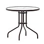Flash Furniture Lila Glass Top Metal Table with 4 Stack Chairs, 31.5'' Round Bronze (TLH072RD017CBZ4)~#|#~sp223899150_sc7