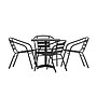 Flash Furniture Lila Indoor-Outdoor Table Set with 4 Slat Back Chairs, 27.5'' Square, Black (THAL28SQ017BK4)~#|#~sp223899271_sc7