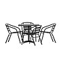 Flash Furniture Lila Indoor-Outdoor Table Set with 4 Slat Back Chairs, 31.5'' Square Black (THAL32SQ017BK4)~#|#~sp223899309_sc7