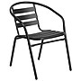 Flash Furniture Lila Indoor-Outdoor Table Set with 4 Slat Back Chairs, 31.5'' Square Black (THAL32SQ017BK4)~#|#~sp223899319_sc7