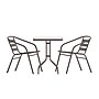 Flash Furniture Lila Glass Top Metal Table with 2 Stack Chairs, 23.75'' Square Bronze (TH0731SQ017CBZ2)~#|#~sp223899335_sc7