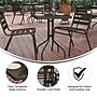 Flash Furniture Lila Glass Top Metal Table with 2 Stack Chairs, 23.75'' Square Bronze (TH0731SQ017CBZ2)~#|#~sp223899342_sc7