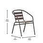 Flash Furniture Lila Glass Top Metal Table with 2 Stack Chairs, 23.75'' Square Bronze (TH0731SQ017CBZ2)~#|#~sp223899343_sc7