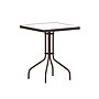 Flash Furniture Lila Glass Top Metal Table with 2 Stack Chairs, 23.75'' Square Bronze (TH0731SQ017CBZ2)~#|#~sp223899346_sc7