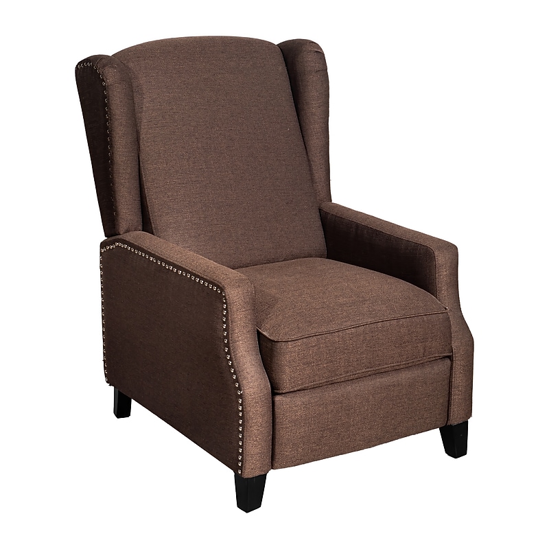 Flash Furniture Prescott Fabric Push Back Recliner Chair, Brown (BOBS70021BR) image 1