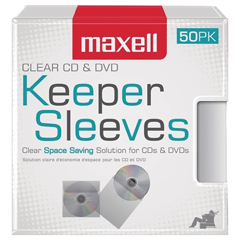 Maxell CD/DVD Keeper Sleeves, 50 pk (190150) image 1