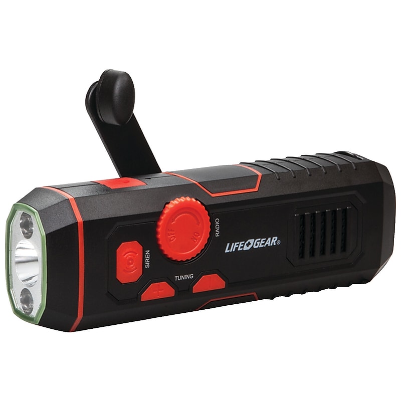 LIFE+GEAR 120-Lumen Stormproof USB Crank Flashlight & Radio (LG38-60675-RED) image 1