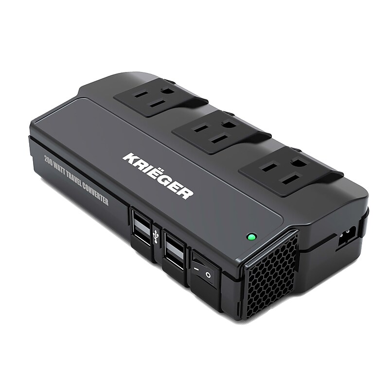 Krieger KRV200B 200 Watt Travel Voltage Converter in Black image 1