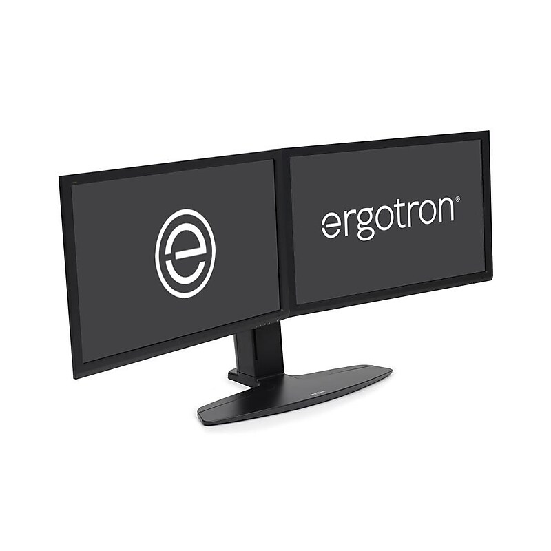 Ergotron Neo-Flex Adjustable Dual Arm Monitor Lift Stand, Up to 24" Monitors, Black (33-396-085) image 1