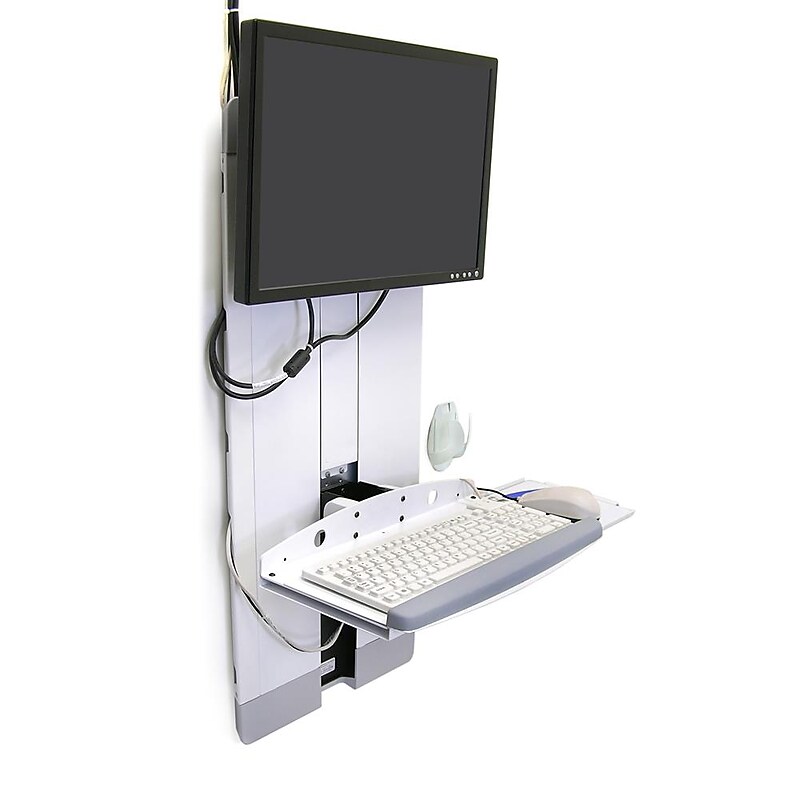 Ergotron StyleView Vertical Lift Adjustable High Traffic Area, 24" Screen Support, White (60-593-216) image 1