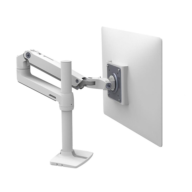 Ergotron LX Desk Adjustable Single Arm Tall Pole with 2-Piece Clamp, 34" Screen Support, White (45-537-216) image 1