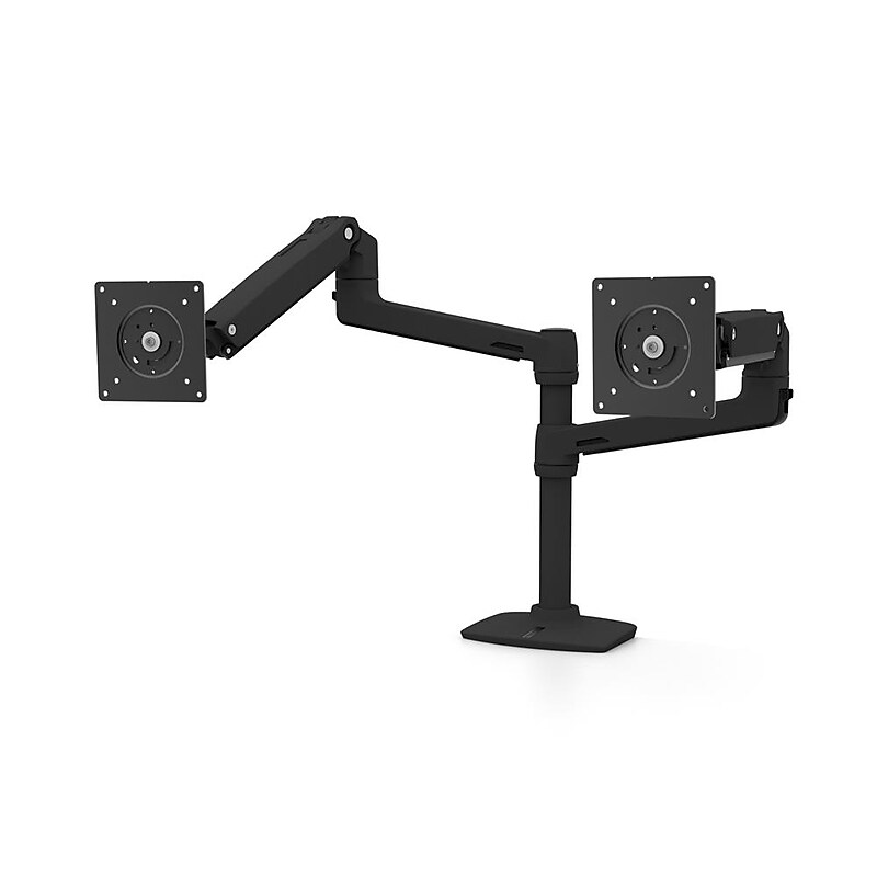 Ergotron LX Wall Adjustable Dual Arm Mount, 24" Screen Support, Black (45-492-224) image 1