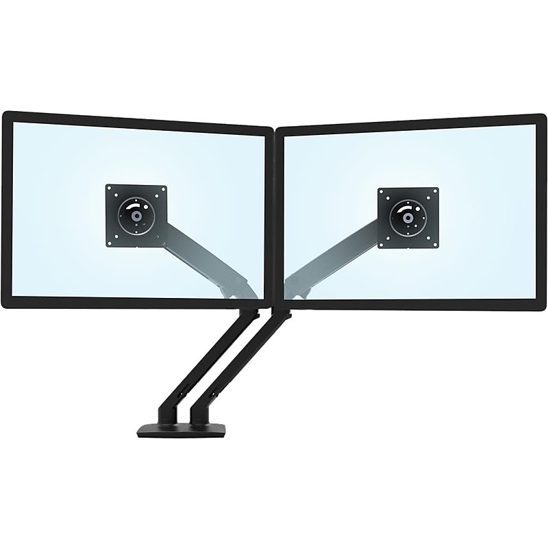 Ergotron MXV Adjustable Dual Monitor Mounting Arm, Up to 24" Monitor, Matte Black (45496224) image 1