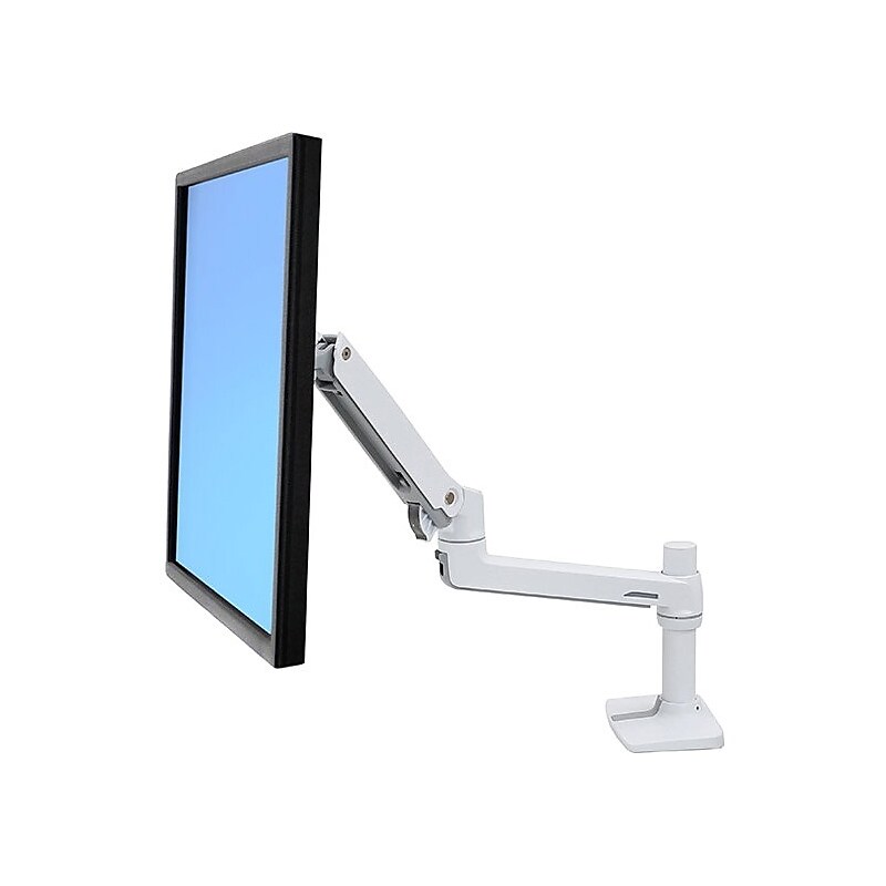 Ergotron LX Adjustable Desk Mount LCD Monitor Mounting Arm, 32" Screen Support, White (45-490-216) image 1