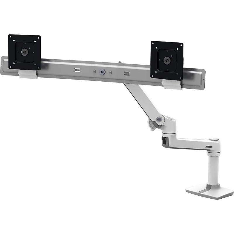 Ergotron LX Dual Adjustable Direct Arms Desk Mount, Up to 25" Monitor, Polished Aluminum (45-489-026) image 1
