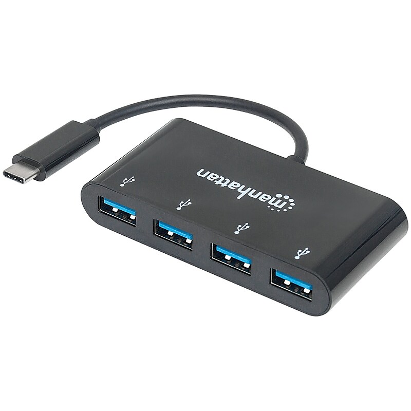 Manhattan SuperSpeed 4-Port USB 3.0 Hub, Black (ICI162746) image 1