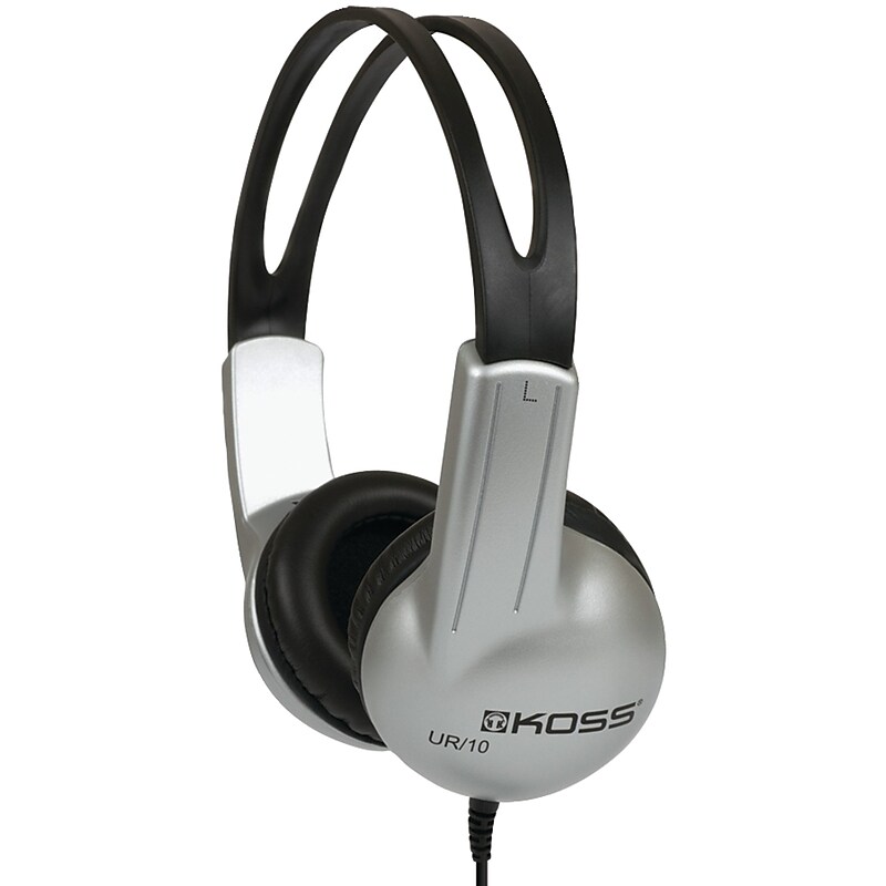 Koss UR10 Stereo Over-Ear Headphones, Black/Silver (UR10 HB) image 1
