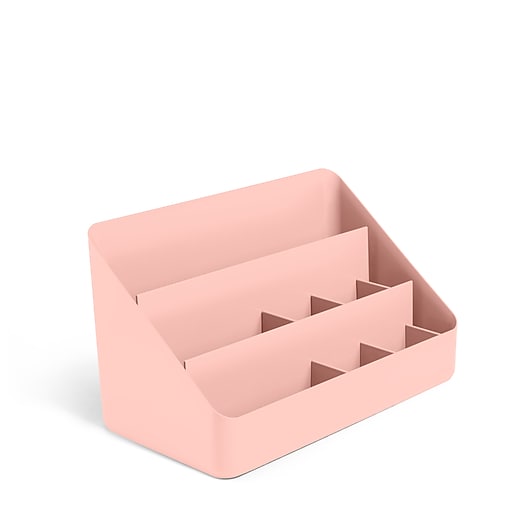 Poppin Blush Desk Organizer, 12.5"W x 7.25"H x 6.75"D ...