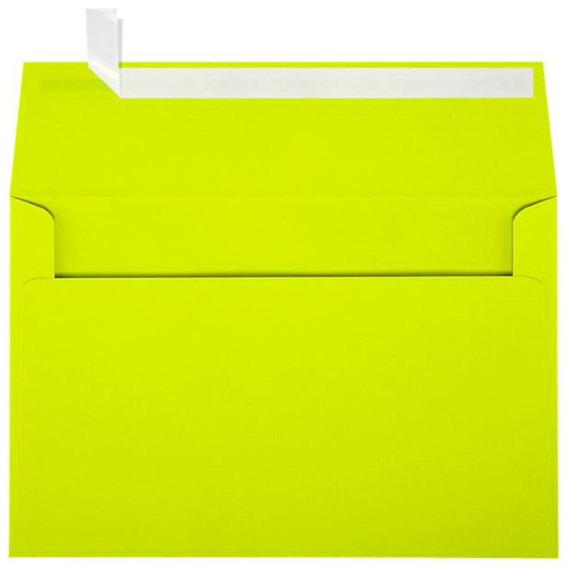 JAM Paper A9 Self Seal Invitation Envelopes,  5 3/4" x 8 3/4", Wasabi Green, 250/Pack (4895-L22-250) image 1