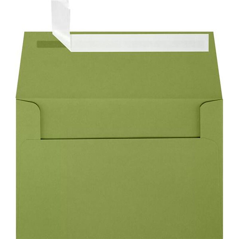JAM Paper A4 Self Seal Invitation Envelopes, 4 1/4" x 6 1/4", Avocado Green, 500/Pack (4872-27-500) image 1