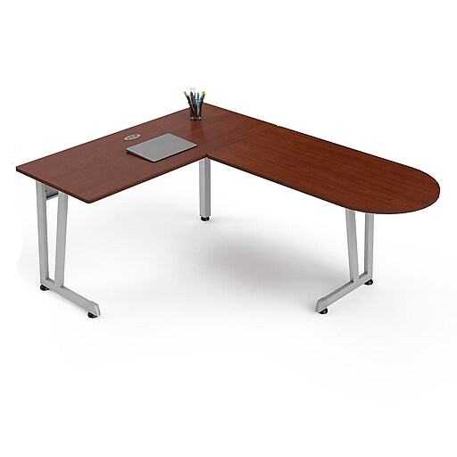 Shop Staples For Linea Italia L Shaped Office Desk Cherry