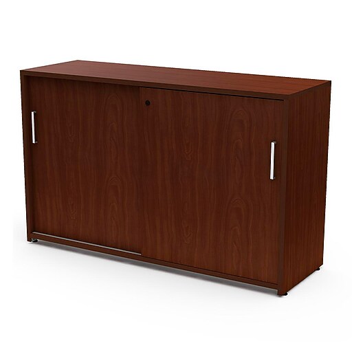 Linea Italia Credenza With Sliding Doors And Security Lock, Cherry
