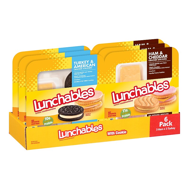 Lunchables Ham & Turkey Variety Lunch Kit, 20.7 oz., 6/Pack (902-00011) image 1