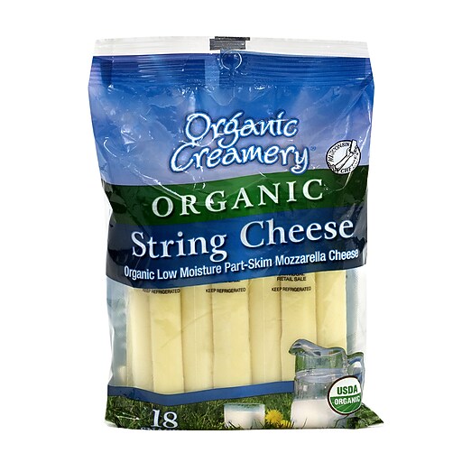 Shop Staples for Organic Creamery Organic String Cheese, 1 oz, 18 Count
