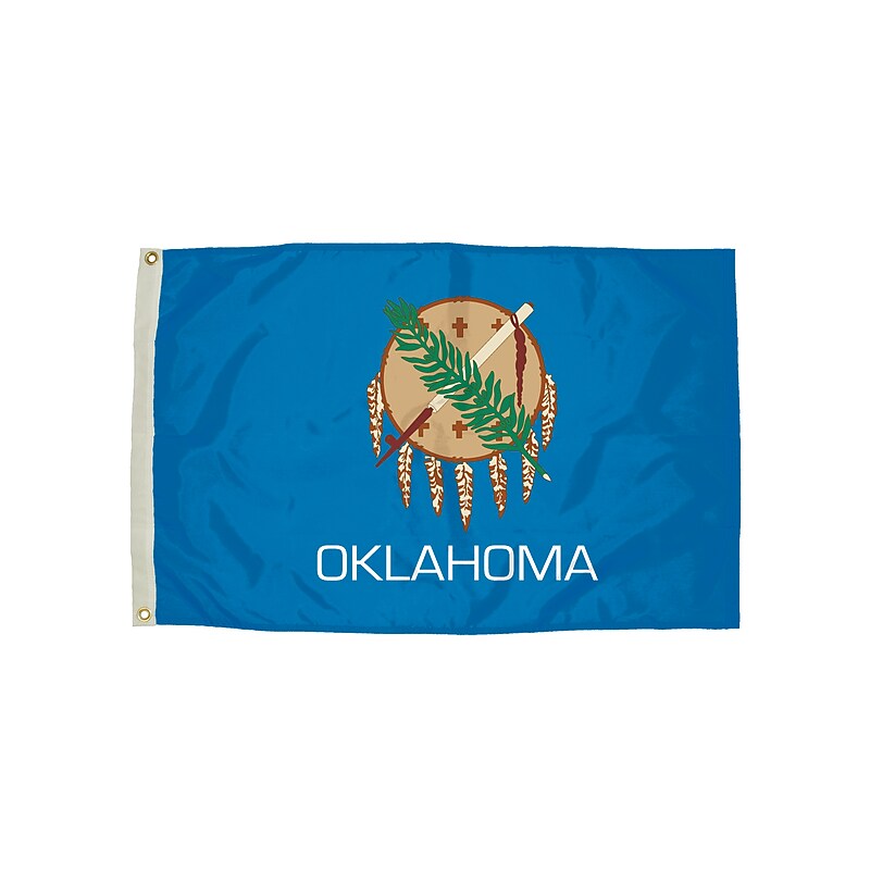 Independence Flag Nylon Oklahoma Flag with Heading and Grommets, 3x5 ft (FZ-2352051) image 1