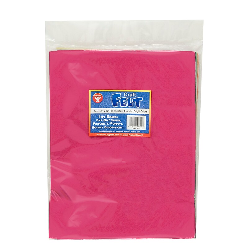 Hygloss, 9" x 12", Assorted Colors, Craft Felt (HYG8312) image 1