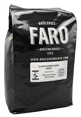 Faro Classic Nordic Fair Trade Certified Whole Coffee Beans, 5 Pound Bag (P-31134)