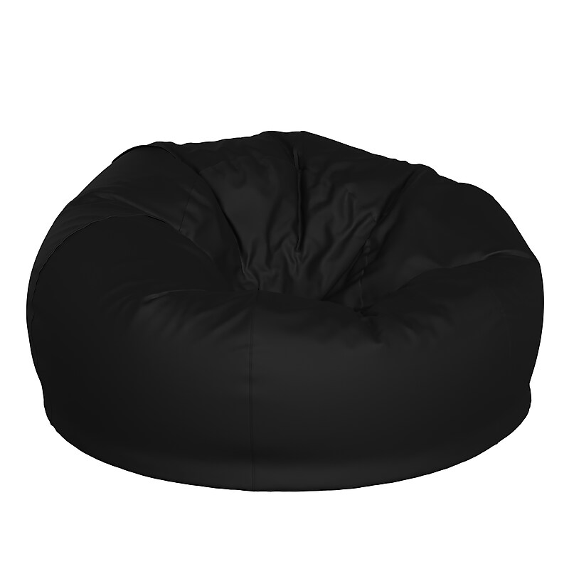 Flash Furniture Duncan Fabric Oversized Refillable Bean Bag Chair, Solid Black (DGBEANLGSLDBK) image 1