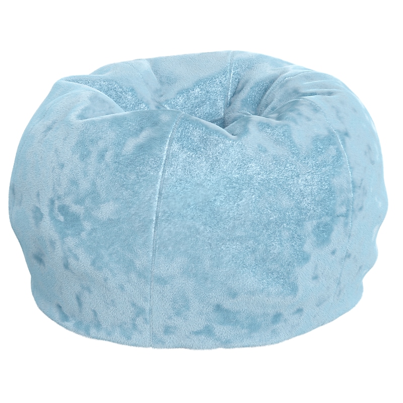 Flash Furniture Dillon Furry Refillable Bean Bag Chair, Teal (DGBEANSMFURTL) image 1