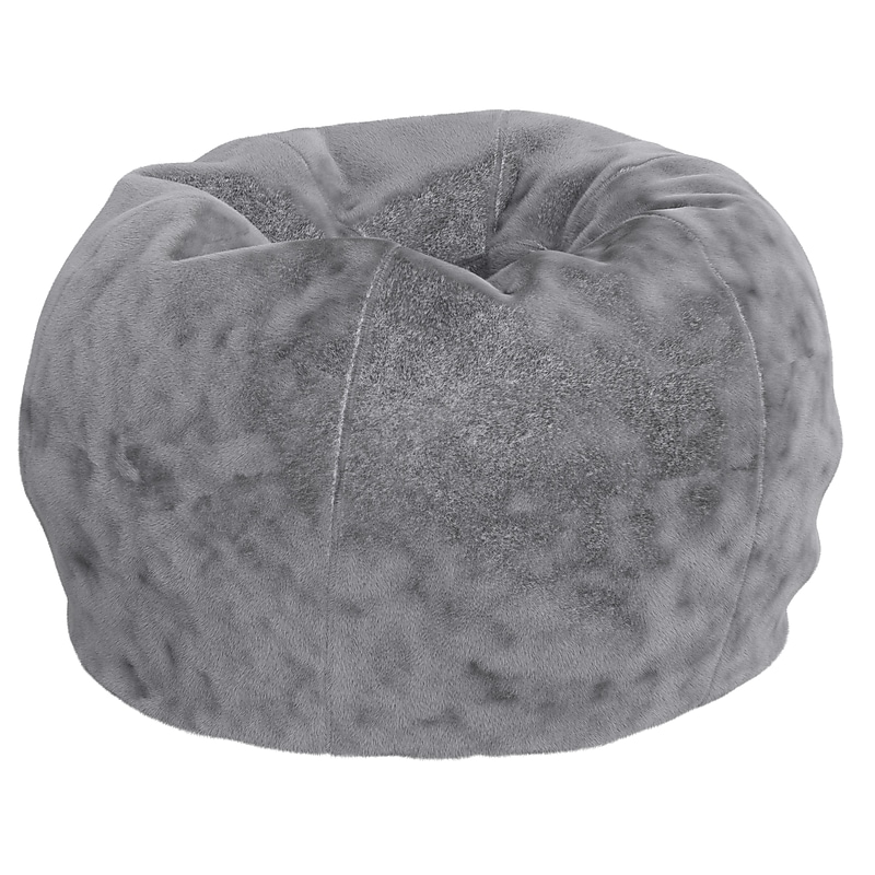 Flash Furniture Dillon Furry Refillable Bean Bag Chair, Gray (DGBEANSMFURGY) image 1