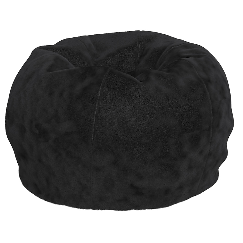 Flash Furniture Dillon Furry Refillable Bean Bag Chair, Black (DGBEANSMFURBK) image 1
